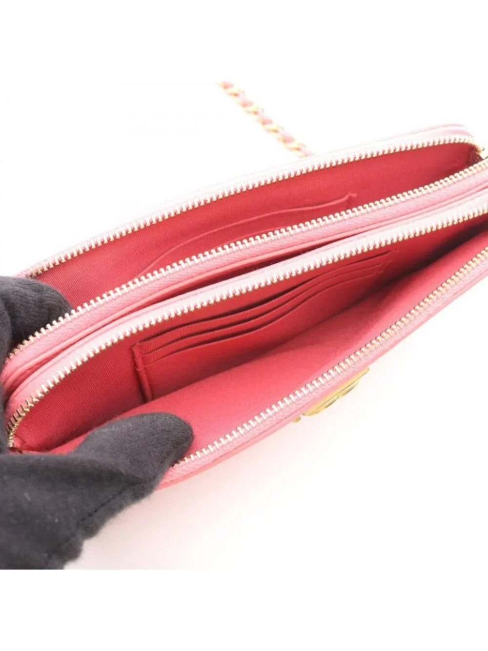 Chanel Shoulder Bag Boy Pink Lambskin Boy Phone Case Chain Wallet